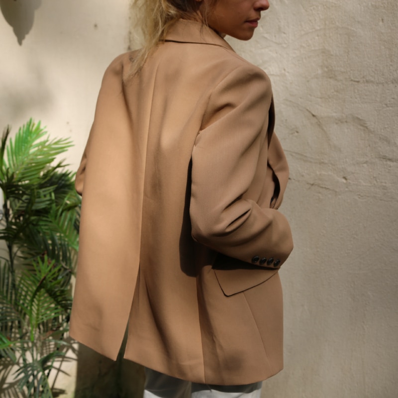 Women's Camel Color Double Breasted Blazer Women's Camel Color Double Breasted Blazer