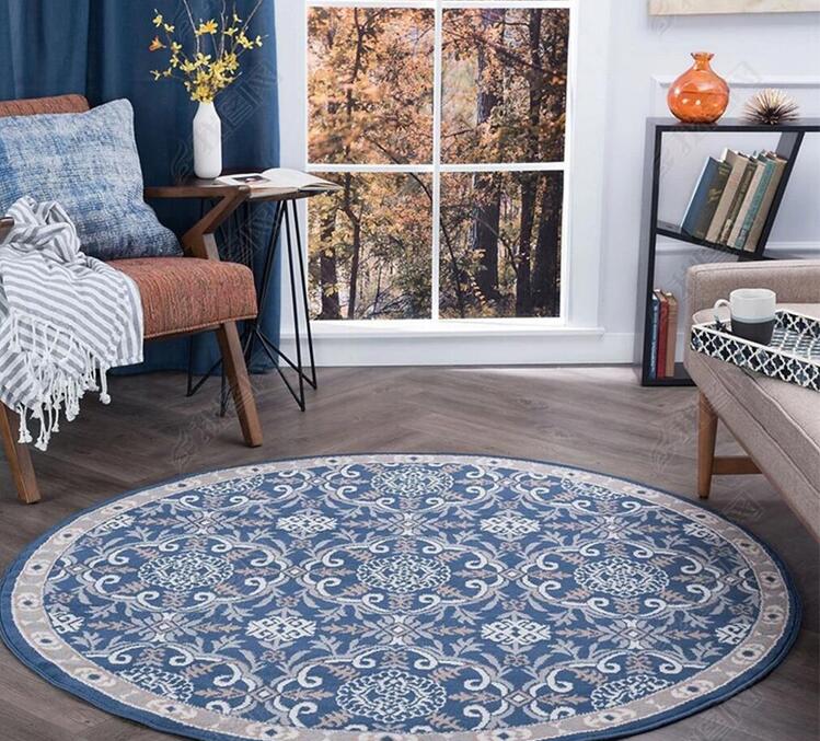 Colorful Patterned Retro Round Bedroom Carpet