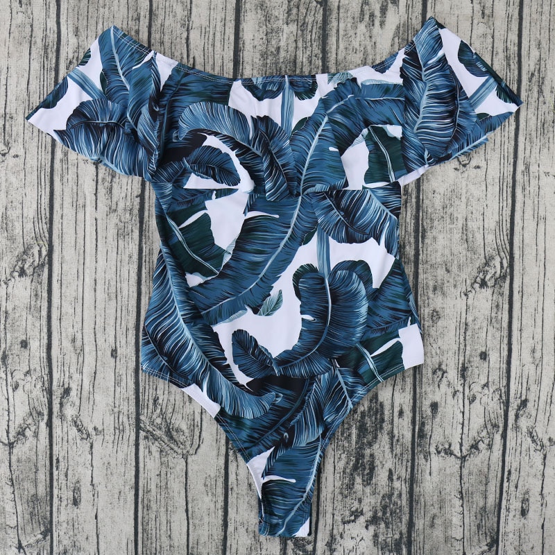 Women's Off Shoulder Solid Swimsuit