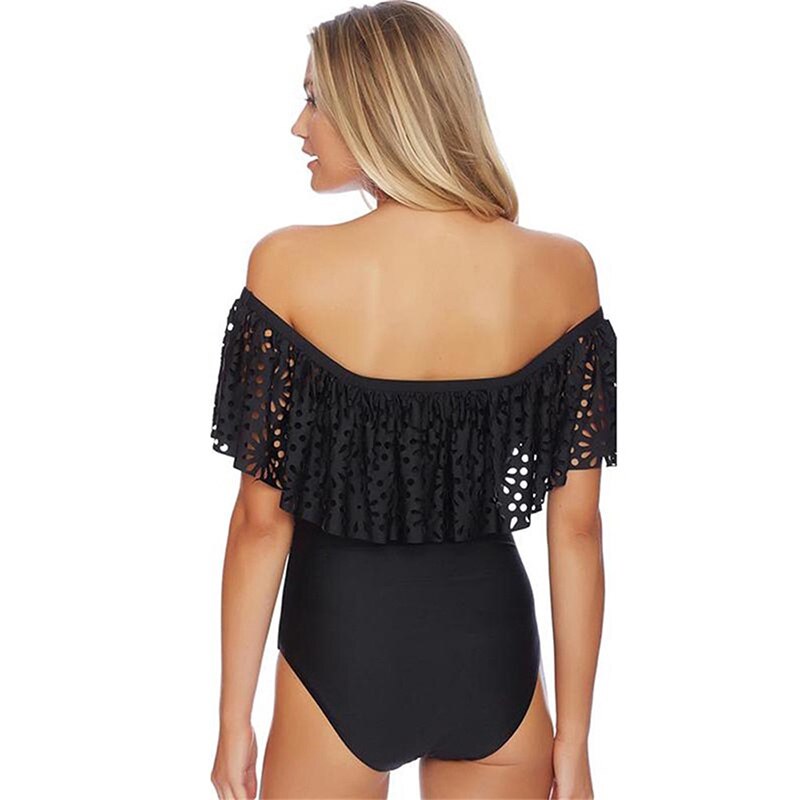 Women's Off Shoulder Solid Swimsuit