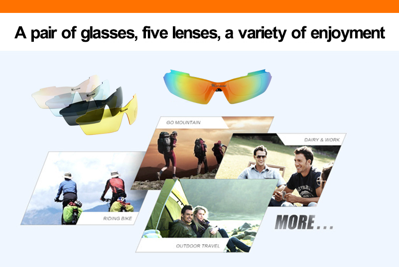 5 Lens Polarized Cycling Sunglasses
