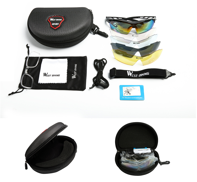 5 Lens Polarized Cycling Sunglasses