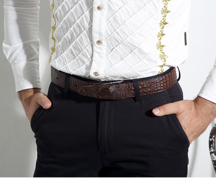 Luxurious Crocodile Imitation Leather Men’s Belt