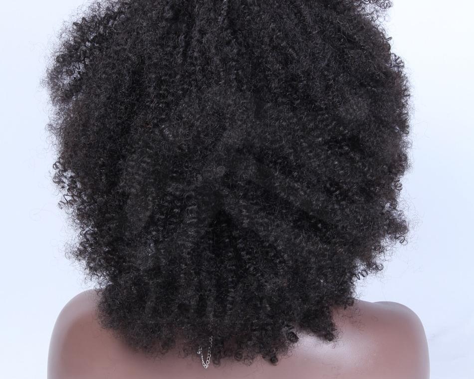 Afro Human Hair Kinky Wig with Bang