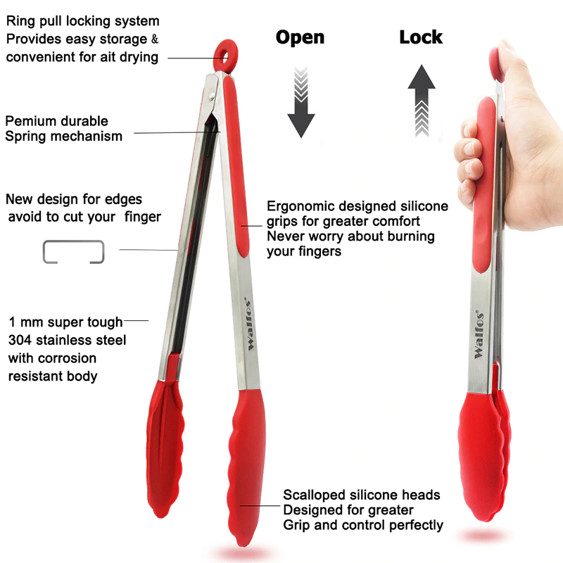 Silicone Serving BBQ Tongs
