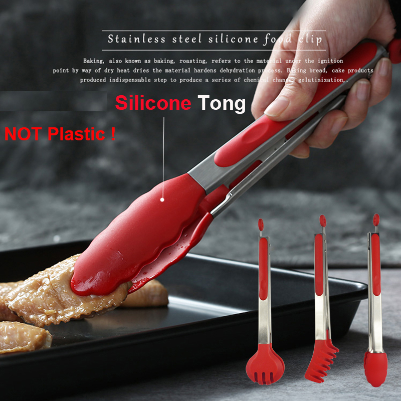 Silicone Serving BBQ Tongs