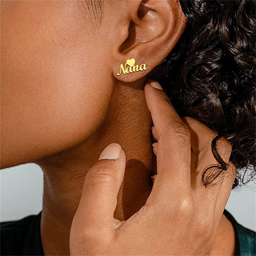 Women's Customized Earrings with Heart