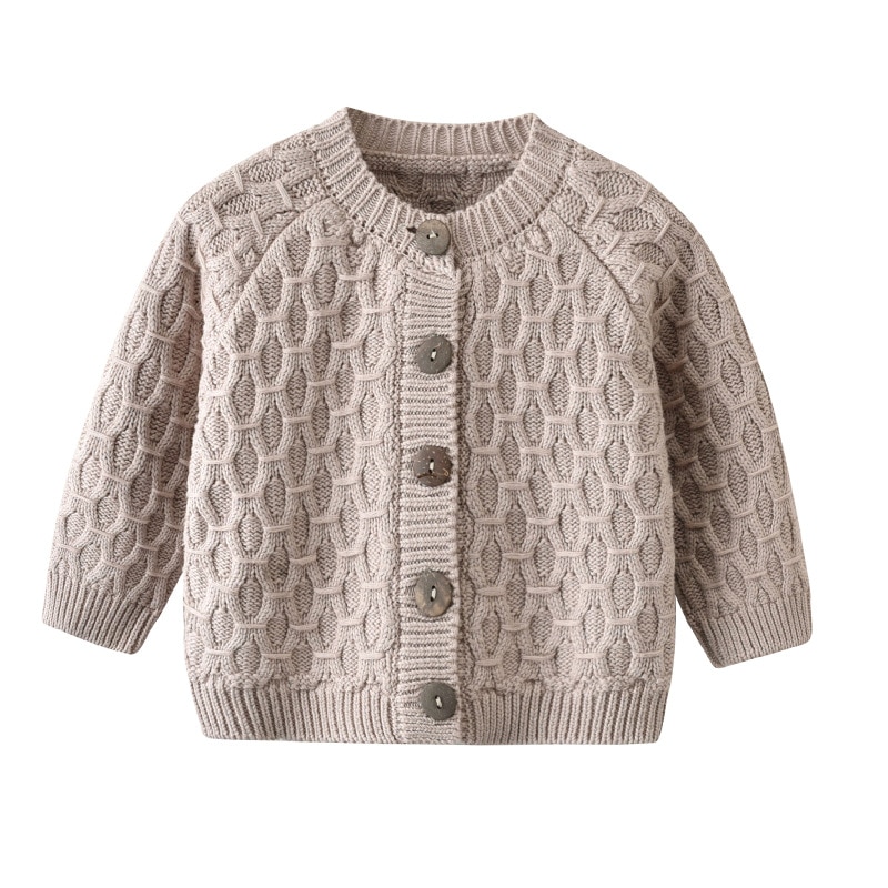 Girl's Honeycomb Knitted Cardigan