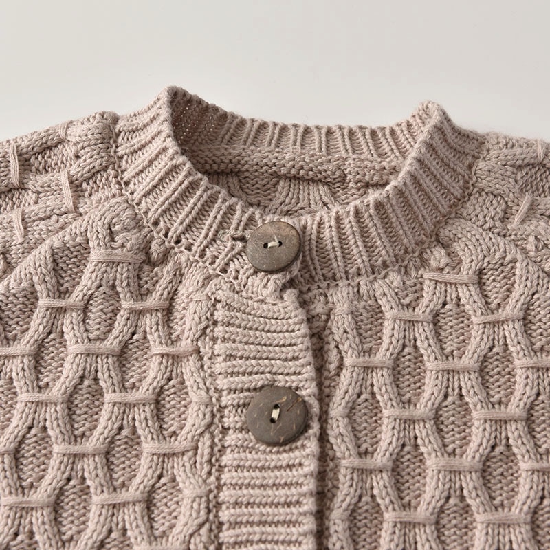 Girl's Honeycomb Knitted Cardigan