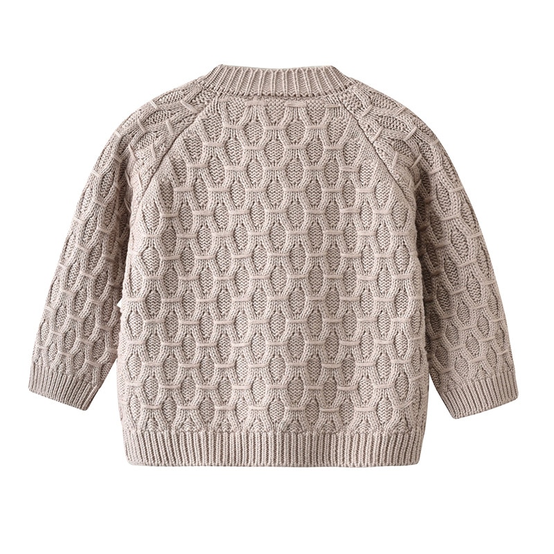 Girl's Honeycomb Knitted Cardigan