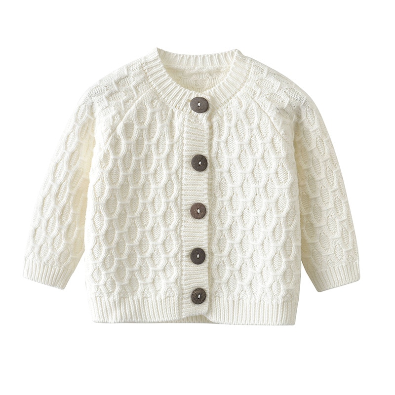 Girl's Honeycomb Knitted Cardigan