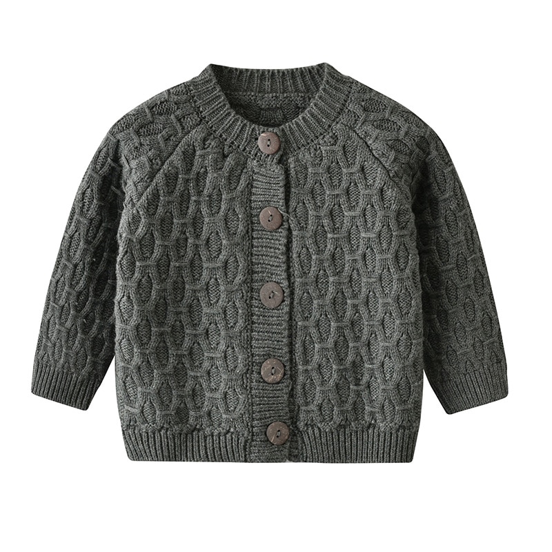 Girl's Honeycomb Knitted Cardigan