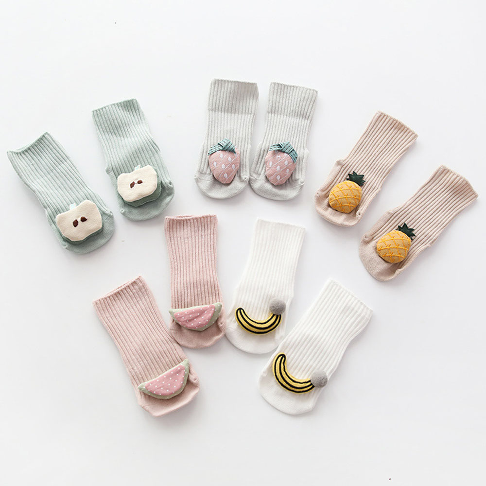 Babies Cartoon Socks with Rubber Flat