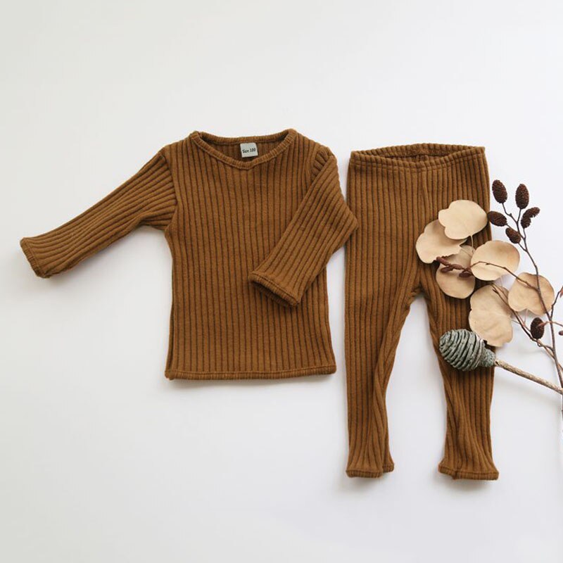 Winter Solid Knitted Clothing Set