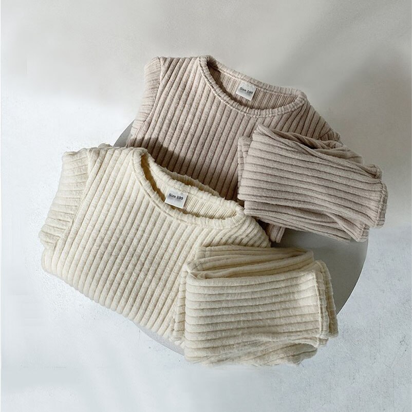Winter Solid Knitted Clothing Set