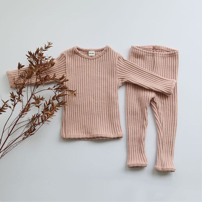 Winter Solid Knitted Clothing Set