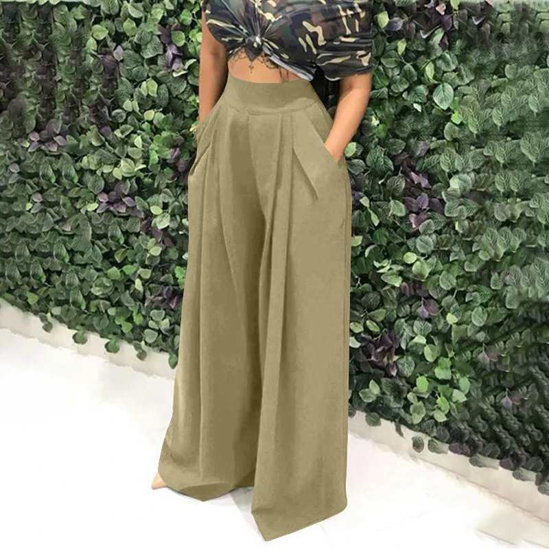 High Waist Pleated Wide Leg Pants for Women High Waist Pleated Wide Leg Pants for Women