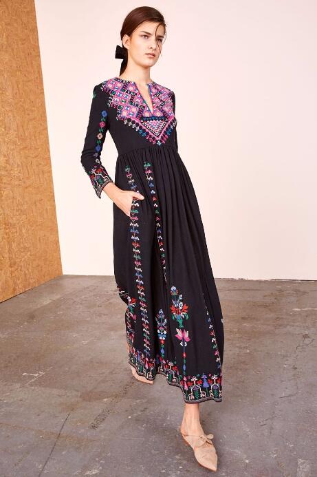 Women's Embroidered Maxi Dress