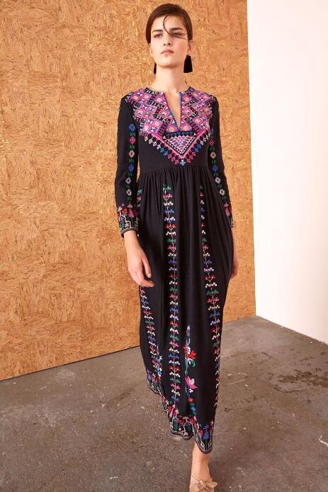 Women's Embroidered Maxi Dress