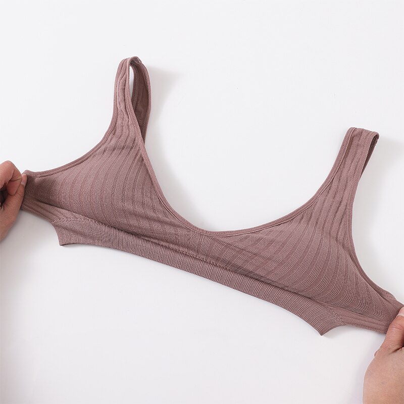 Women's Ribbed Fabric Seamless Bra