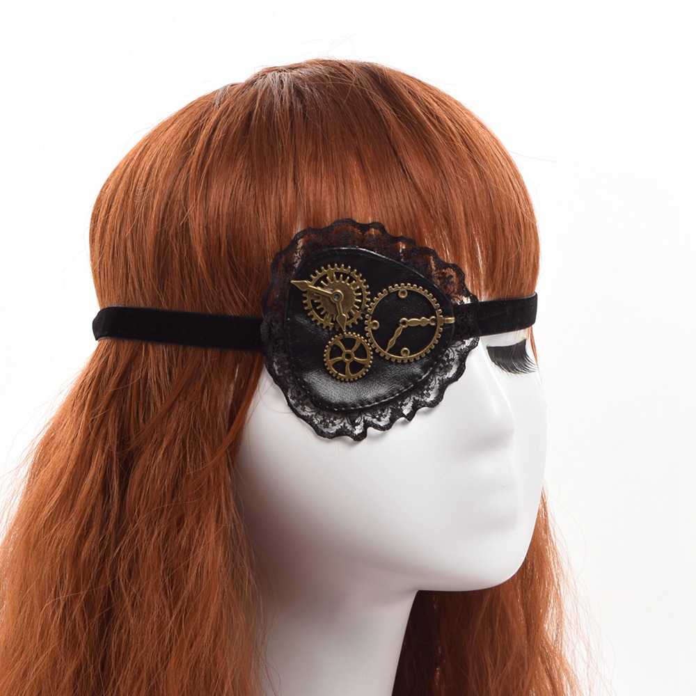 Lolita Black Eye Mask with Lace Detailing
