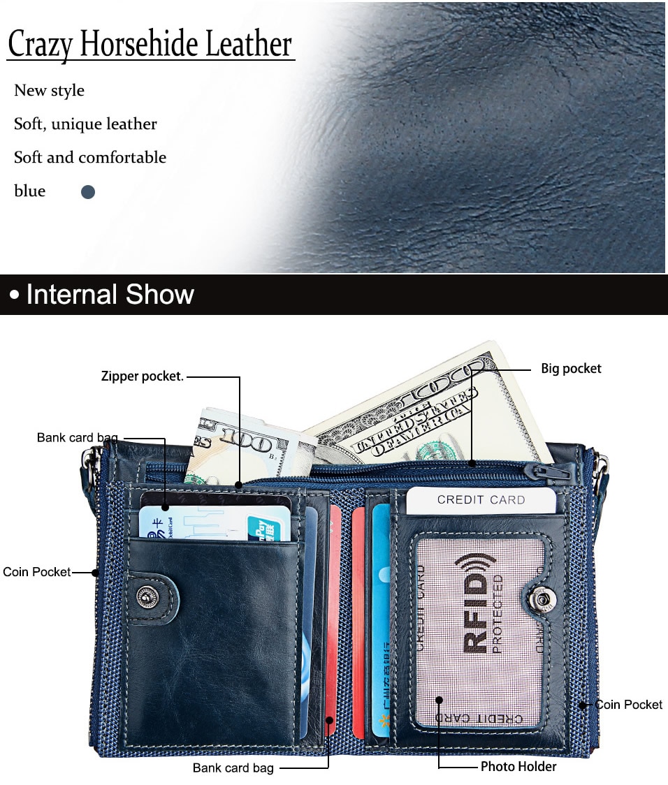 Women's Genuine Leather Short Wallet