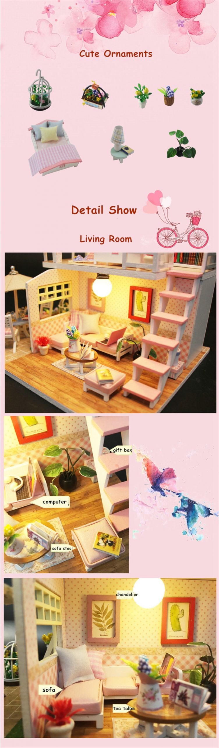 Wooden Multi Style Doll House Kits