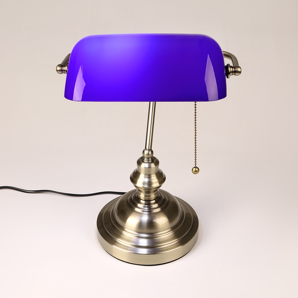 Vintage Banker Table Lamp - Blue - Sage Design Group - Annette Sage, CEO