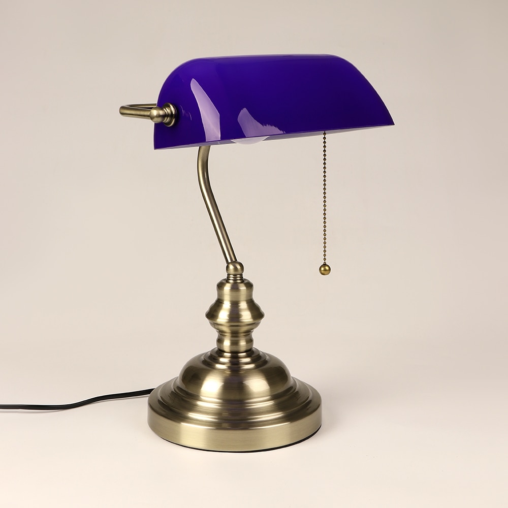 Vintage Banker Table Lamp - Blue - Sage Design Group - Annette Sage, CEO
