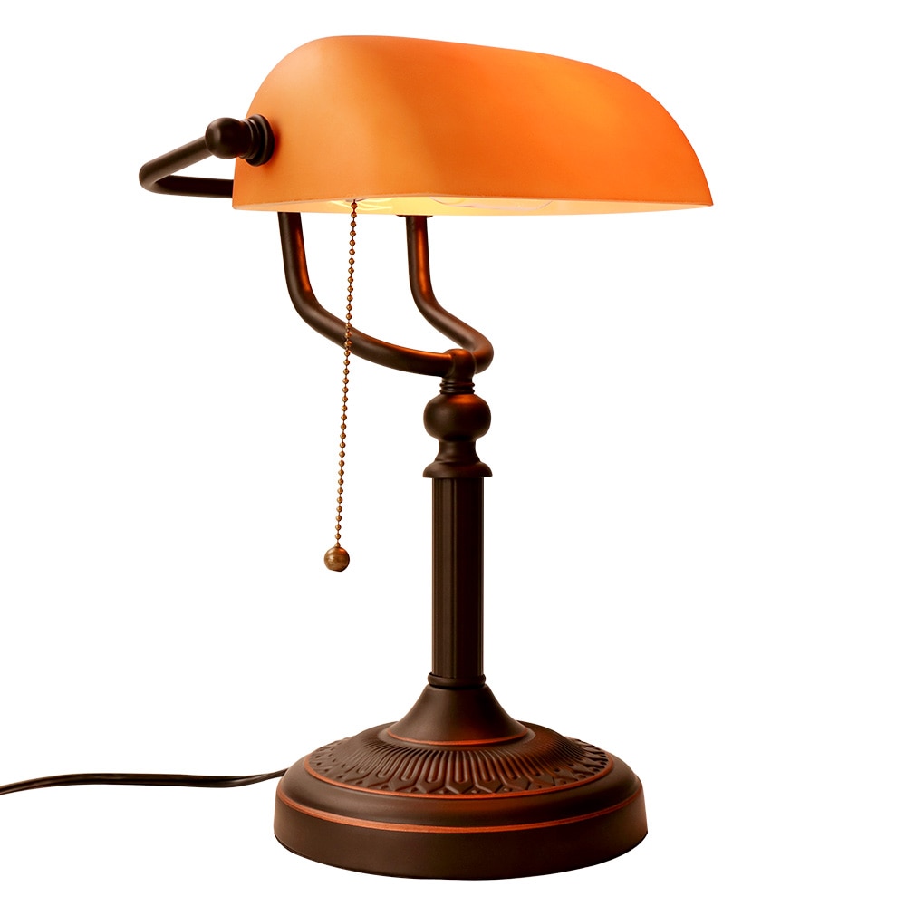 Vintage Banker Table Lamp - Amber - DREAMSPACE™ - Annette C. Sage, CEO