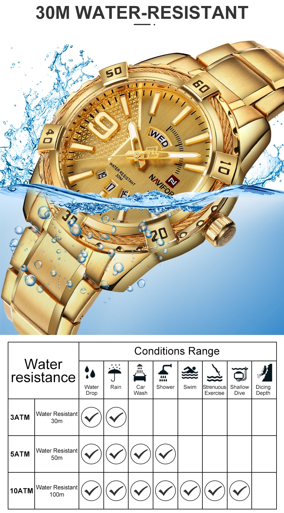 Men's Fashion Waterproof Watches