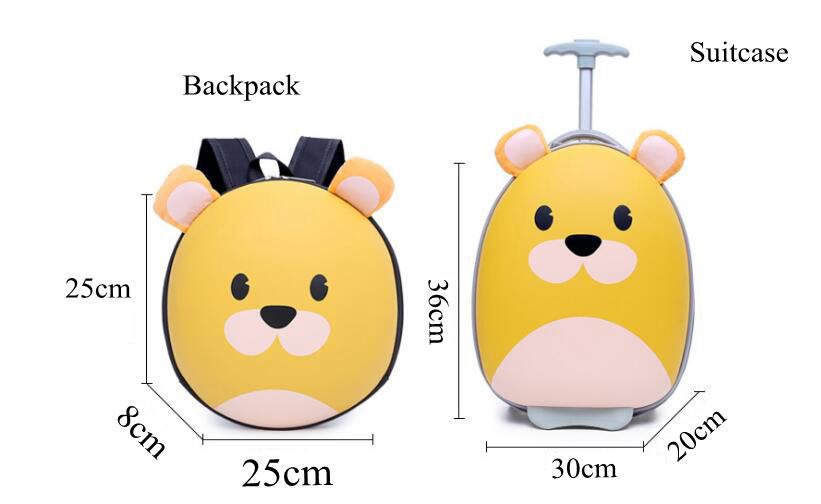 Kid's Cartoon Animals Shaped Travel Suitcase