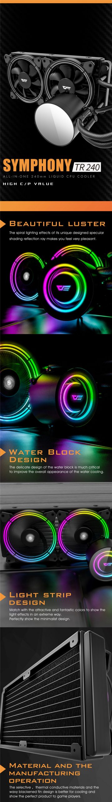 Colorful Water Cooling Fan for Computer