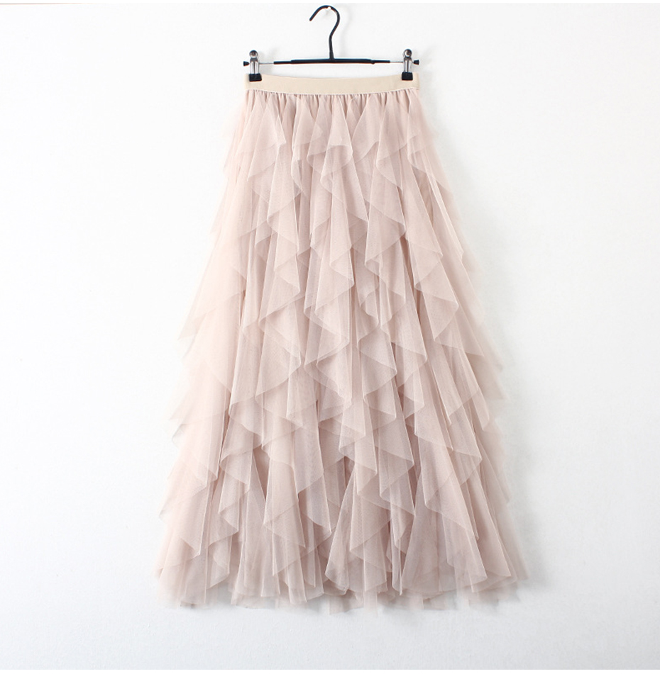 Women's Pleated Multilayered Tulle Skirt