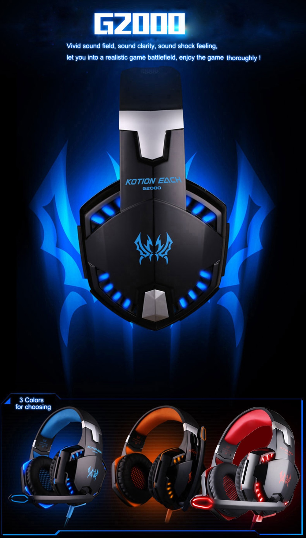Futuristic Style LED Gaming Headphones