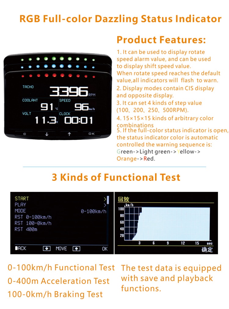 Multifunctional Smart Car HUD Display