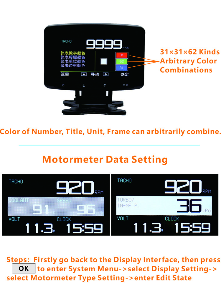 Multifunctional Smart Car HUD Display