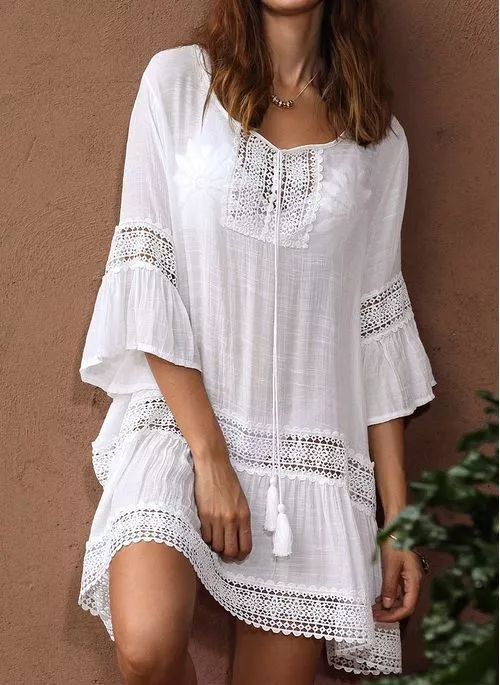 Women's Boho Style Lace Beach Cover Up