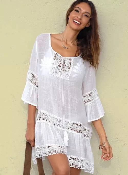Women's Boho Style Lace Beach Cover Up