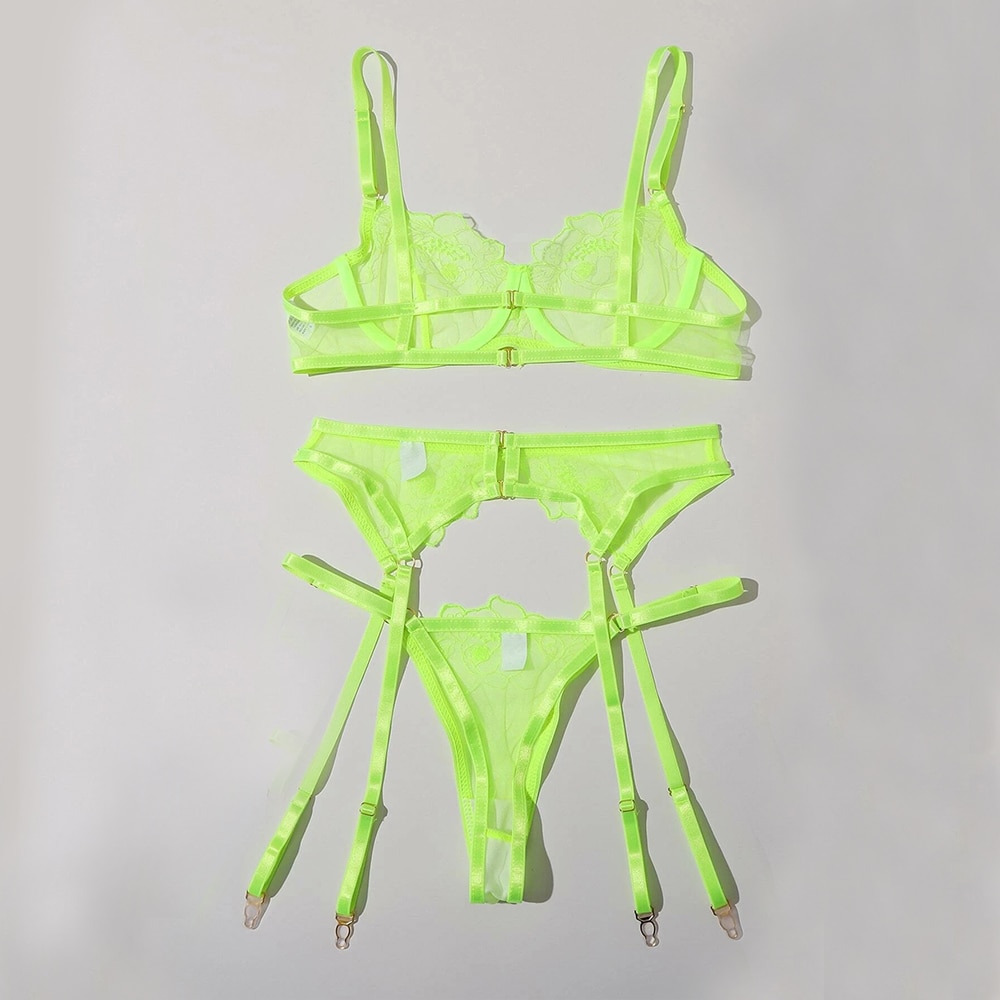 Set Lingerie da Donna in Pizzo Verde