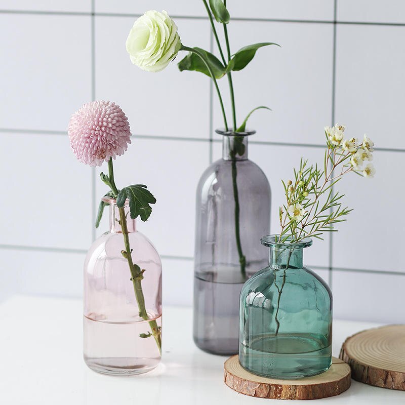 Transparent Glass Decorative Vase