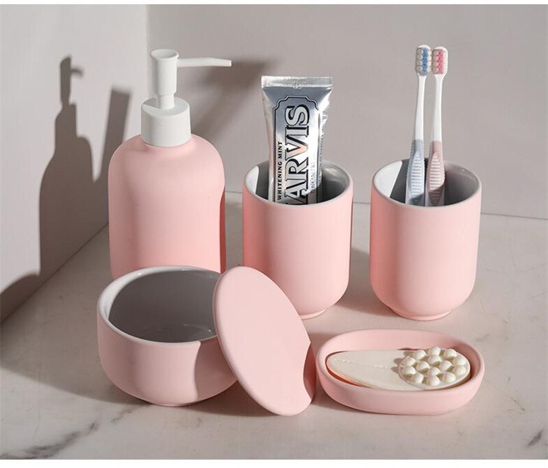 Matte Design Bathroom Accessories Set