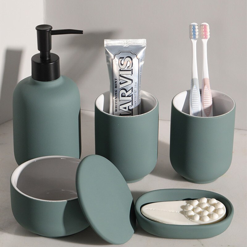 Matte Design Bathroom Accessories Set