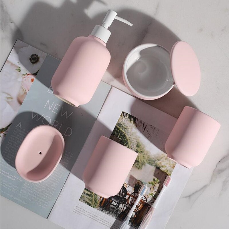 Matte Design Bathroom Accessories Set