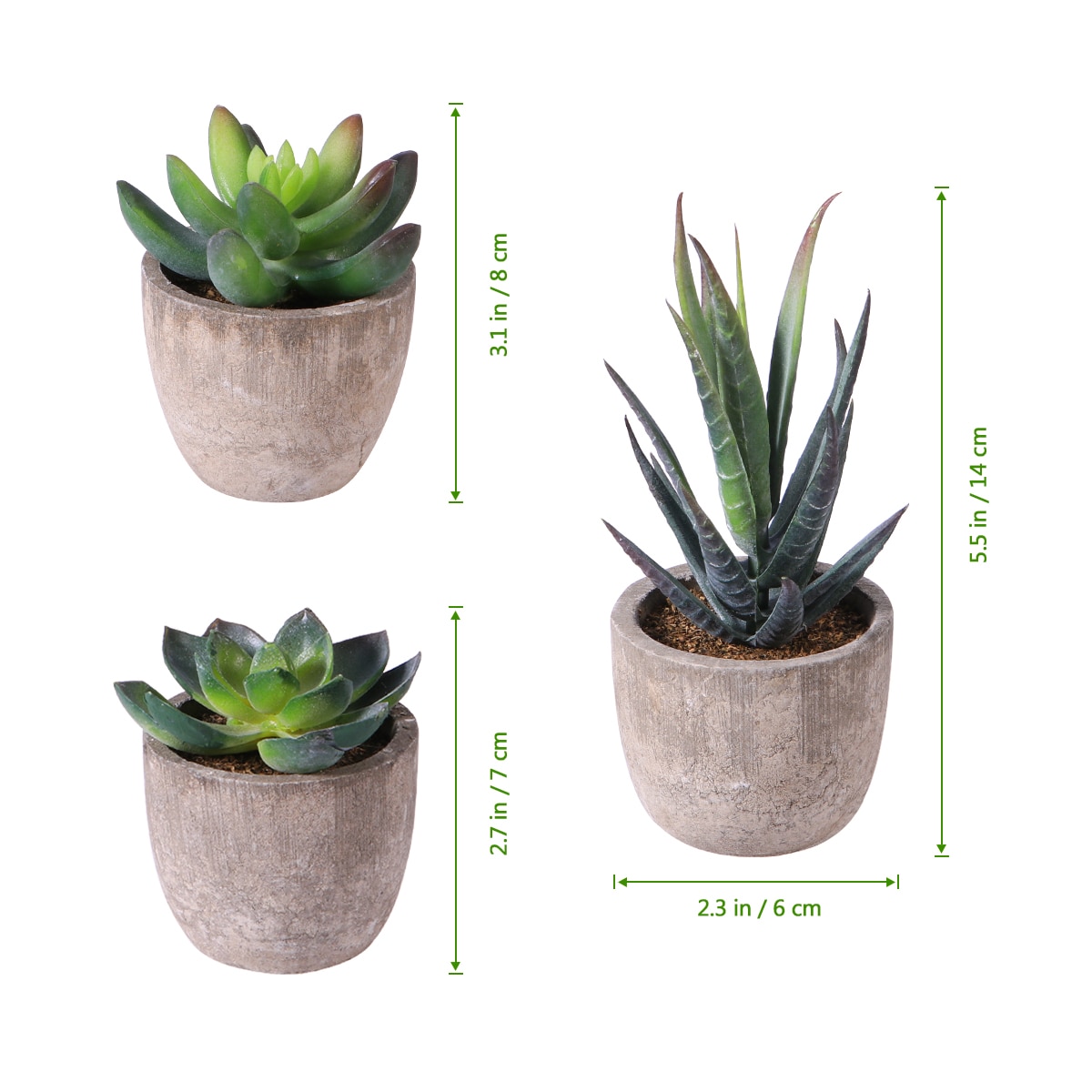 Decorative Artificial Succulent Plants With Pots