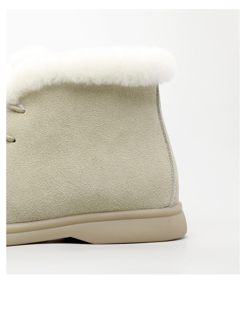 Smile Circle Women Snow Boots Natural fur Genuine Leather Ankle Boots Winter Comfortable Flat Wool Boots Women Shoes