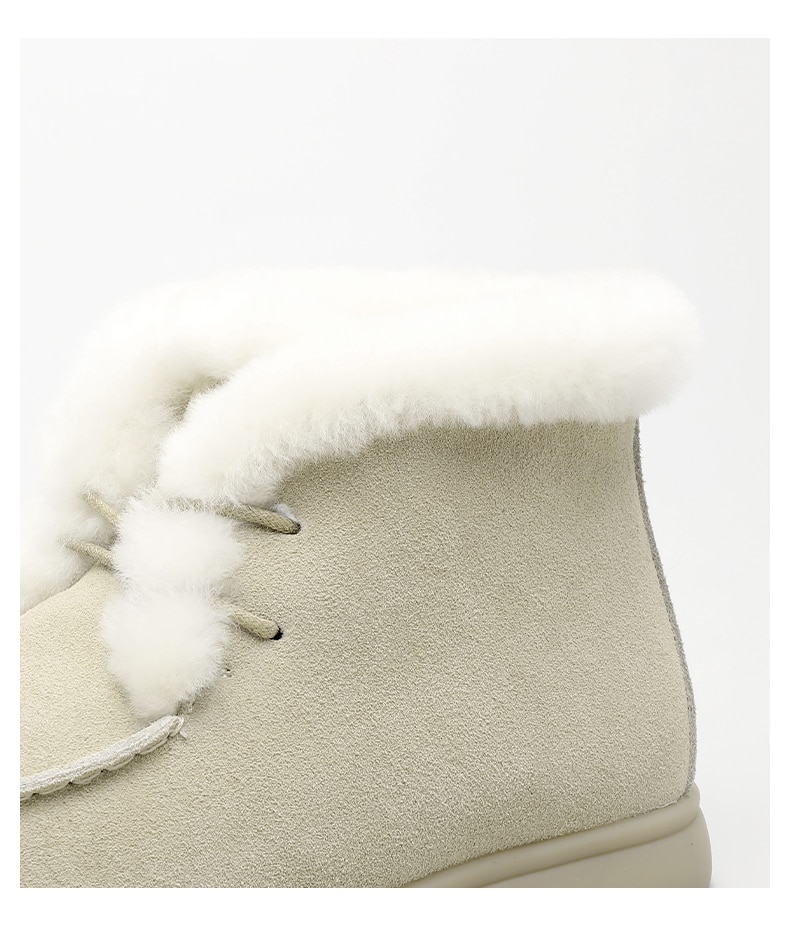 Smile Circle Women Snow Boots Natural fur Genuine Leather Ankle Boots Winter Comfortable Flat Wool Boots Women Shoes