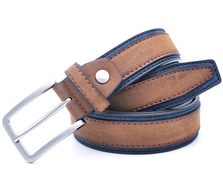 Casual Patchwork Leather Belt for Men