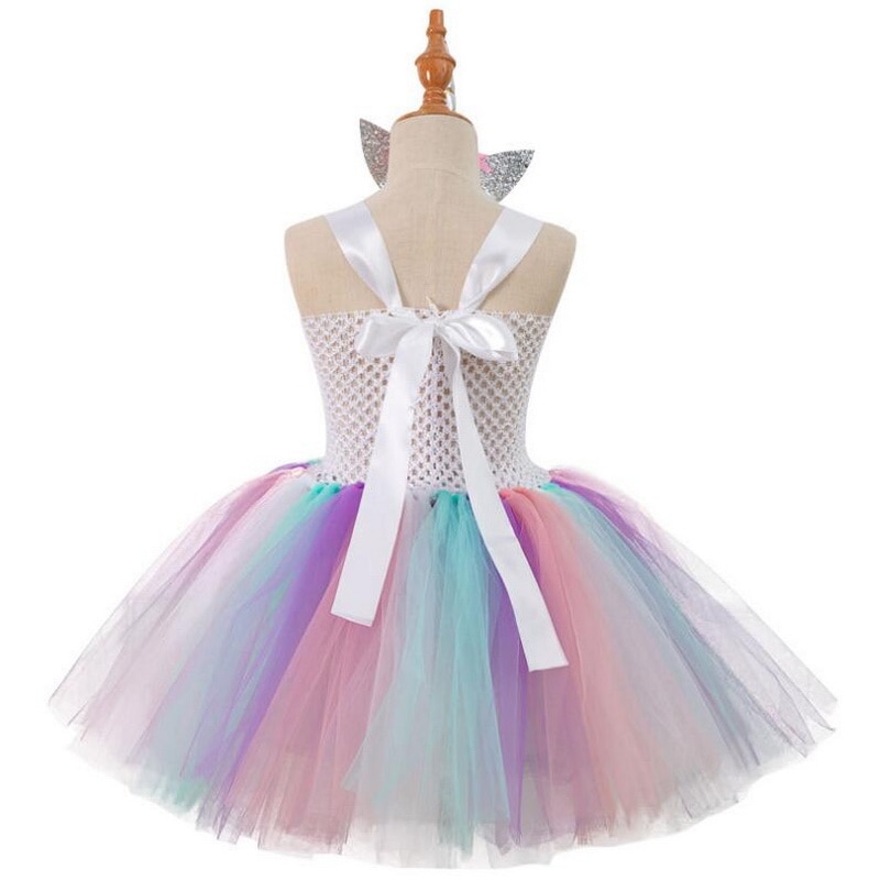 Girl's Rainbow Unicorn Cosplay Costume Sets