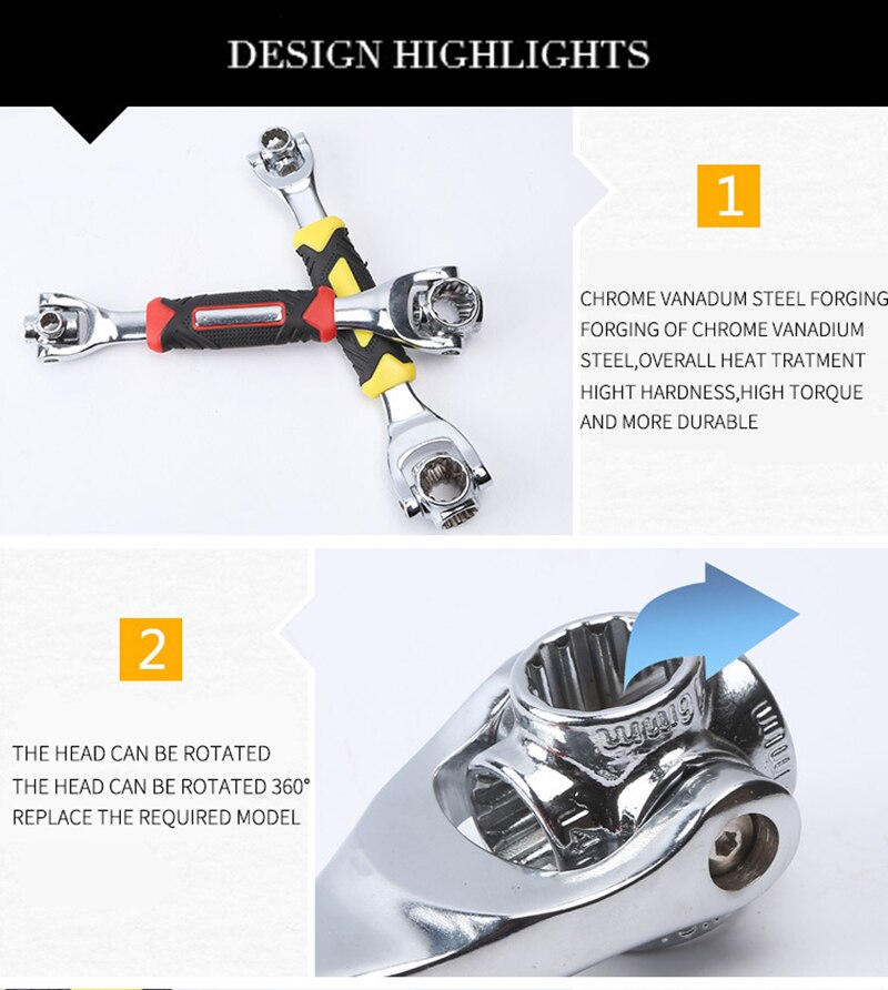Universal Socket Wrench with Spline Bolts Universal Socket Wrench with Spline Bolts